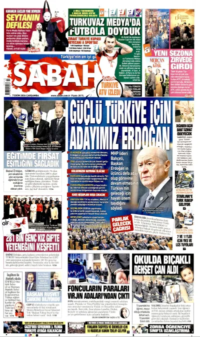 Sabah manşeti