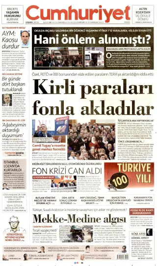 Cumhuriyet manşeti