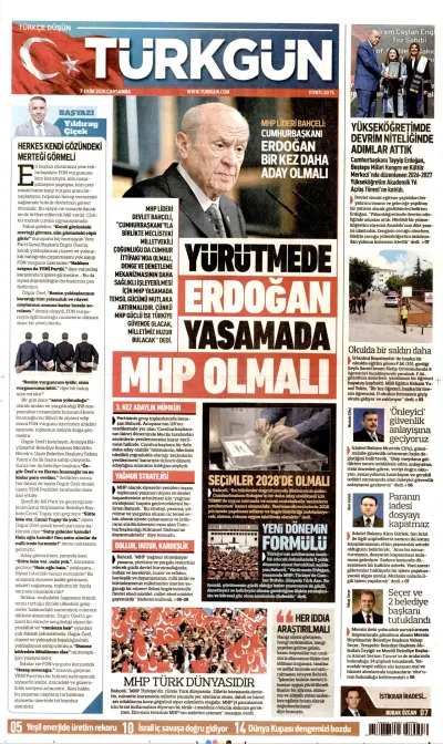 Türkgün manşeti