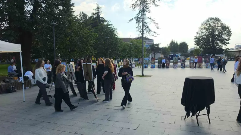 Düzce Güzel Sanatlar Lisesi Öğrencilerinin Eserleri Millet Bahçesinde Sergileniyor