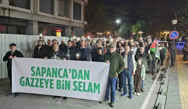 Sakarya Sapanca İlçesinde Filistin İçin Destek Yürüyüşü Düzenlendi