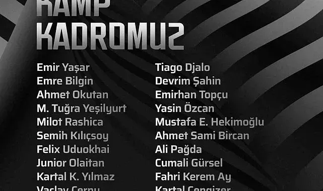 Beşiktaş'ın kamp kadrosu belli oldu