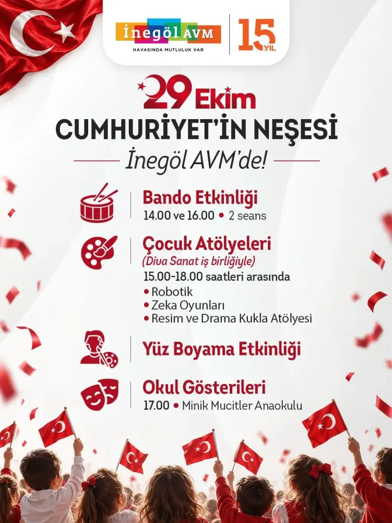 İnegöl AVM’de 29 Ekim Cumhuriyet Bayramı Coşkusu Ve Ekim Etkinlikleri