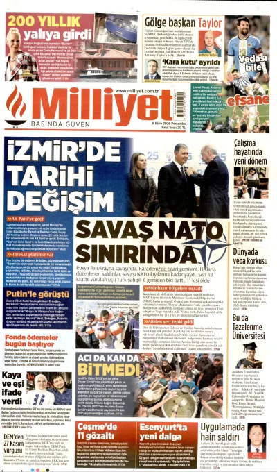 Milliyet manşeti