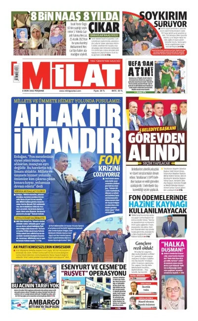 Milat manşeti