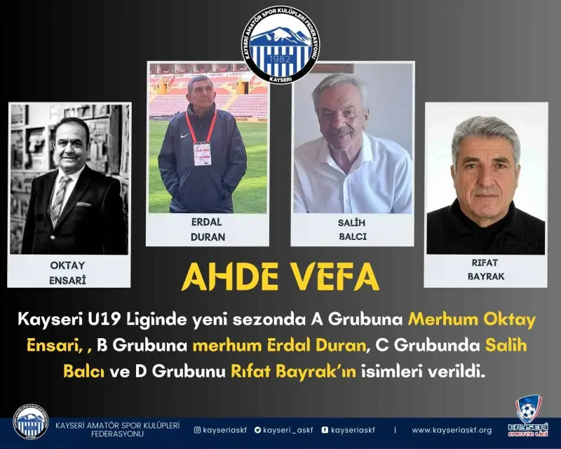 Kayseri Amatör Spor Kulüpleri Federasyonu'ndan Vefa Dolu Sezon Kararı