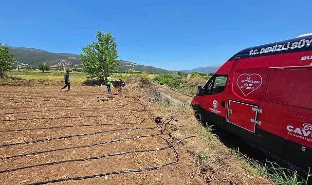 Denizli Büyükşehir tarlalara soğuk su ve limonata ulaştırdı