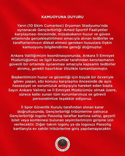 Gençlerbirliği Ve Amed Sportif Faaliyetler Maçında Sıkı Güvenlik Tedbiri Uygulanacak