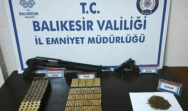 Erdek'te uyuşturucu ve silah operasyonu