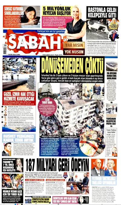 Sabah manşeti