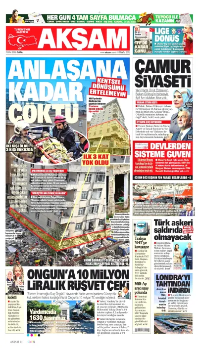 Akşam manşeti