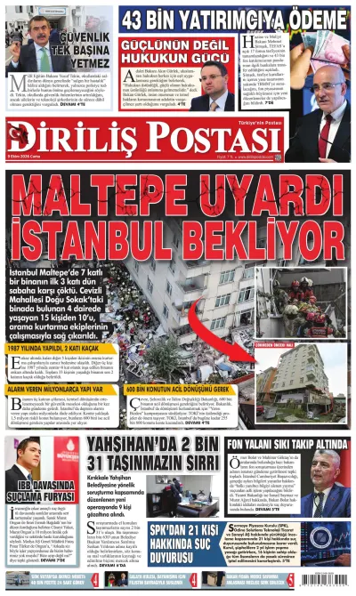 Diriliş Postası manşeti