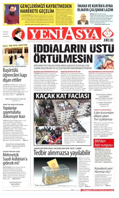 Yeni Asya manşeti