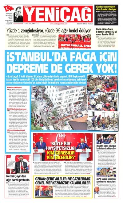 Yeniçağ manşeti