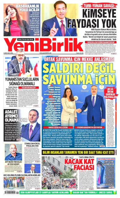 YeniBirlik manşeti