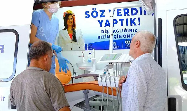 Aydın Büyükşehir Belediyesi Mobil Ağız ve Diş Sağlığı Klinikleri'ne vatandaşlardan yoğun ilgi