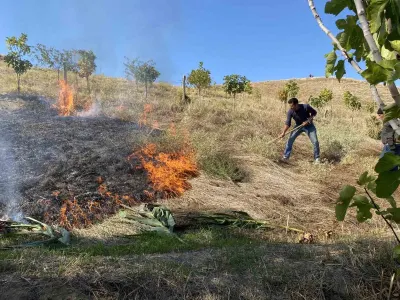 Manisa'da Kırsal Alandaki Yangın Evlere 200 Metre Kala Söndürüldü