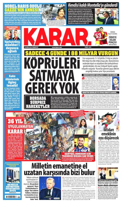 Karar manşeti