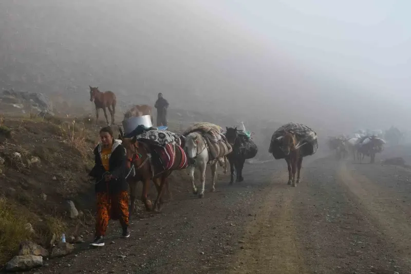 Şırnak'ta Soğuk Hava Etkisiyle Göçerler Yayladan Ayrılmaya Başladı
