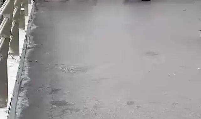 Üst geçitte hemcinsini darp etti: O anlar kamerada