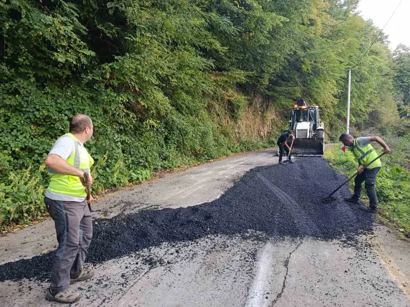 Gölyaka'da Köy Yollarında Asfalt Yama Çalışmaları Aralıksız Sürüyor