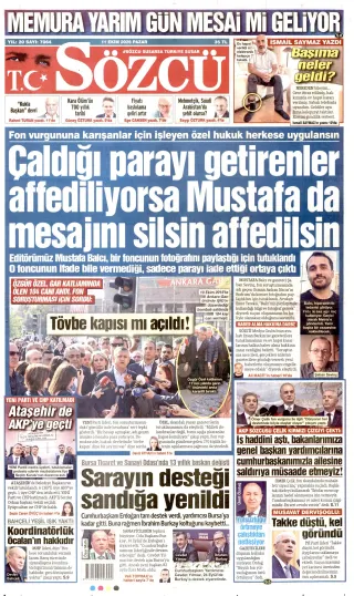 Sözcü manşeti