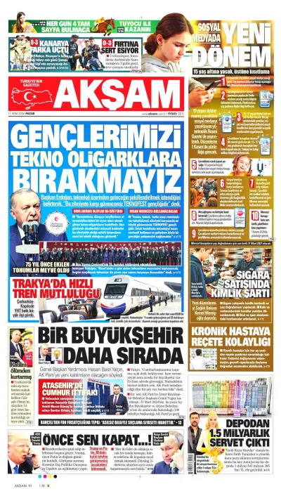 Akşam manşeti