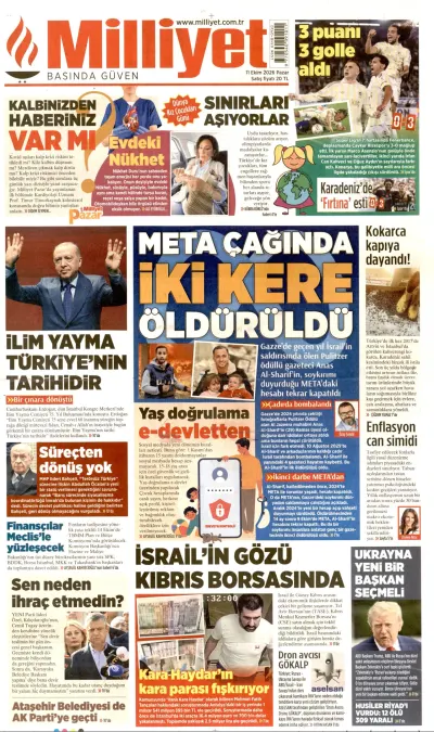 Milliyet manşeti