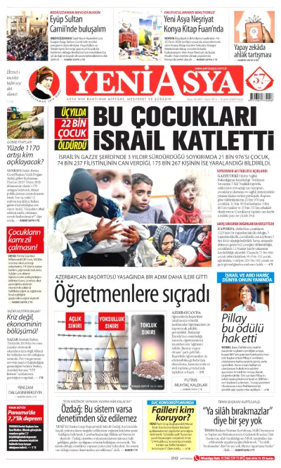 Yeni Asya manşeti