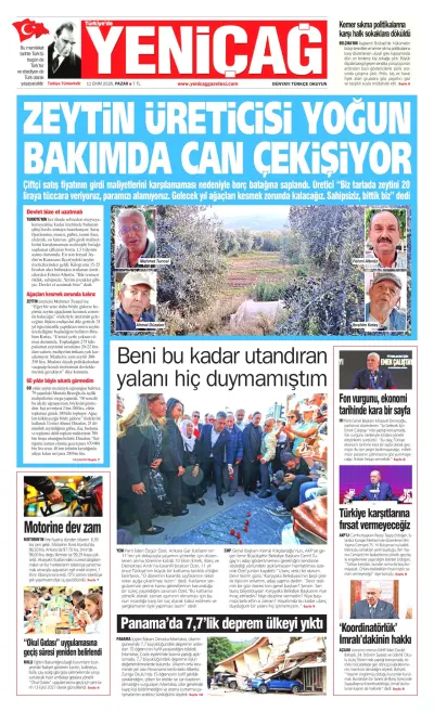 Yeniçağ manşeti