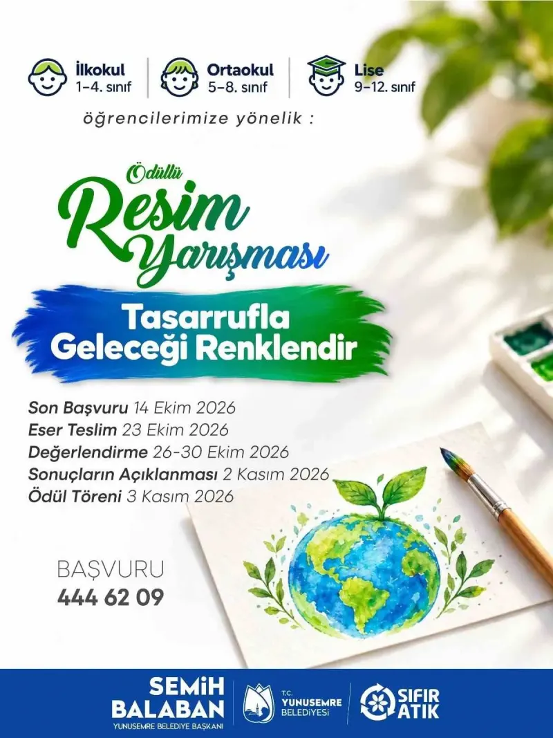 Yunusemre Belediyesinin Tasarruf Temalı Resim Yarışmasında Süre Uzatıldı