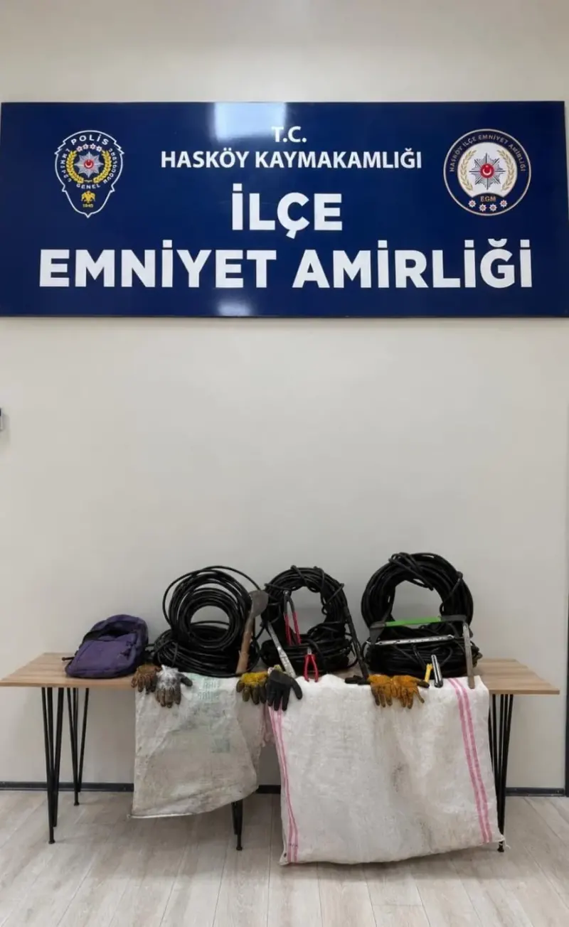 Muş Hasköy'de Enerji Kablosu Hırsızlığı Operasyonu