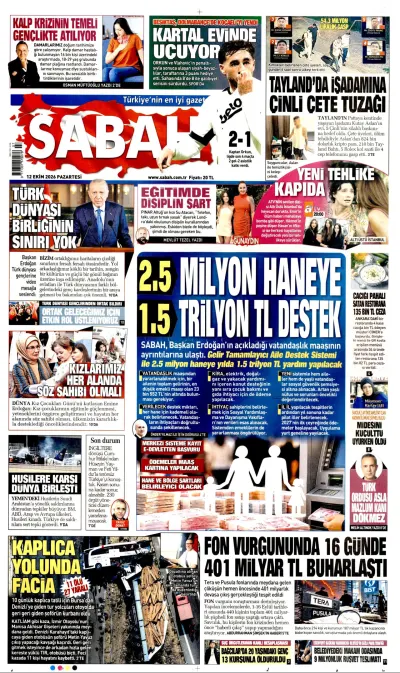 Sabah manşeti