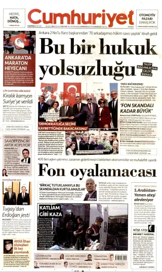 Cumhuriyet manşeti