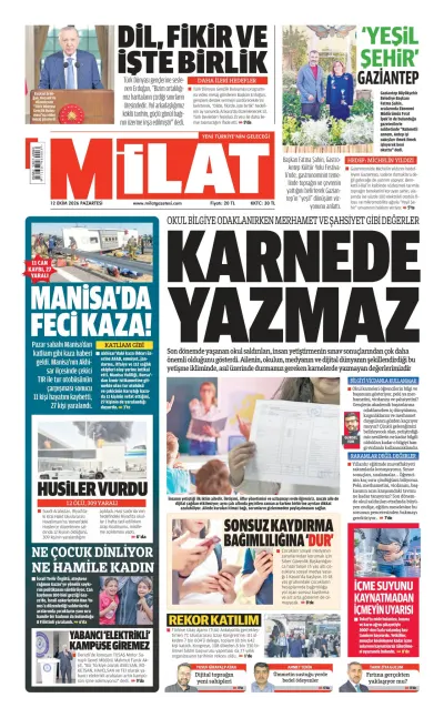 Milat manşeti