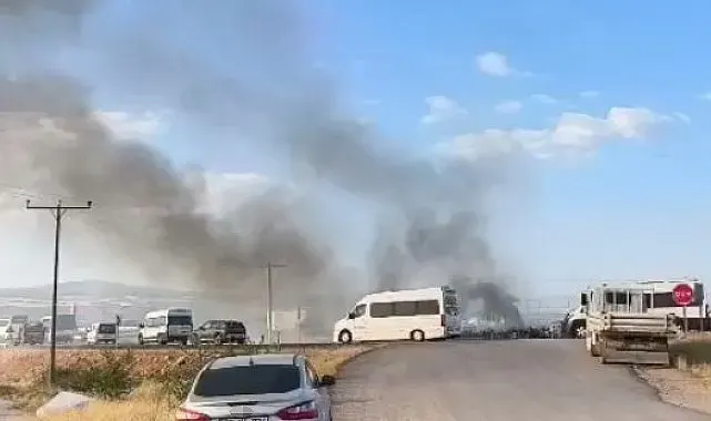 Tarım işçilerinin yaktığı otlar paniğe neden oldu