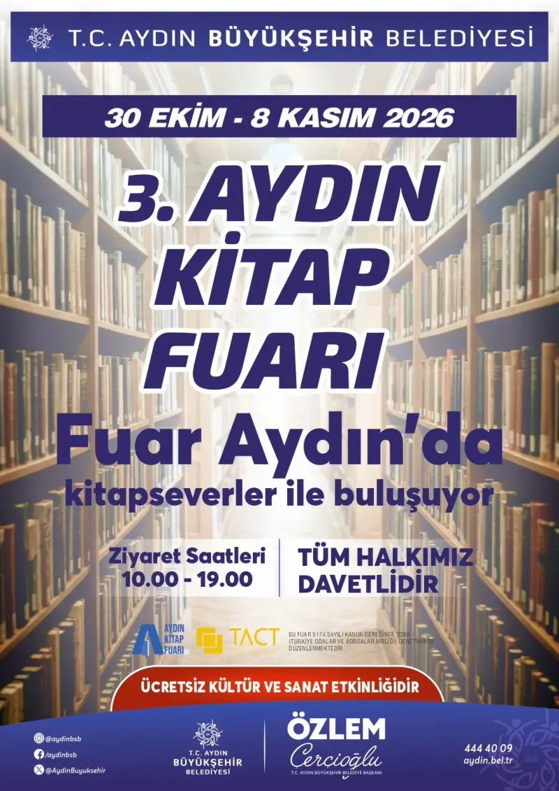 Üçüncü Aydın Kitap Fuarı Otuz Ekim Tarihinde Ziyaretçilerini Ağırlayacak