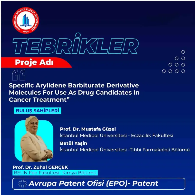 Türk Akademisyenlerin Kanser İlacı Adayı Buluşuna Avrupa Patent Tescili