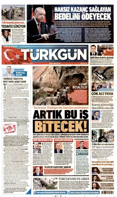 Türkgün manşeti