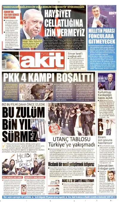 Yeni Akit manşeti
