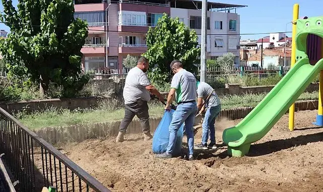 Nazilli'de çocuk oyun ve spor alanları bakıma alındı