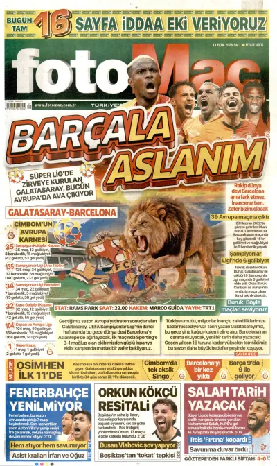 Fotomaç manşeti