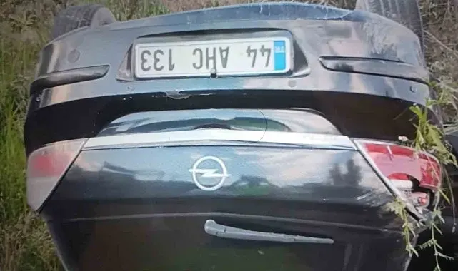 Takla atan otomobilin sürücüsü yaralandı