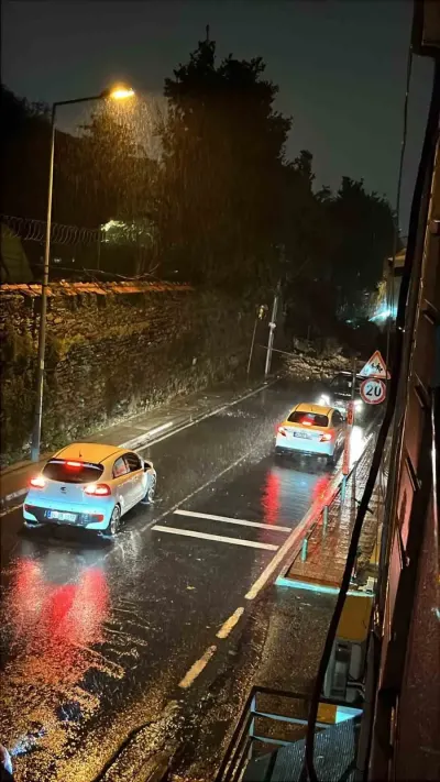 Ortaköy’de Sağanak Yağış Sebebiyle İstinat Duvarı Çöktü