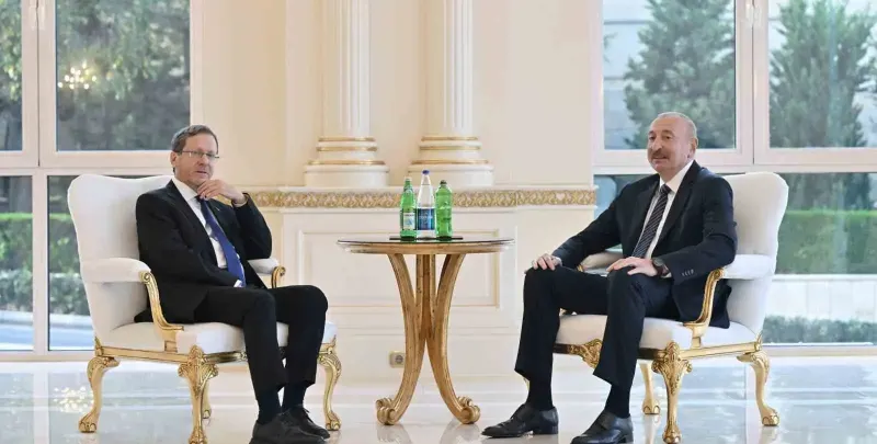 Azerbaycan Lideri Aliyev, İsrail Cumhurbaşkanı Herzog İle Bakü’de Görüştü