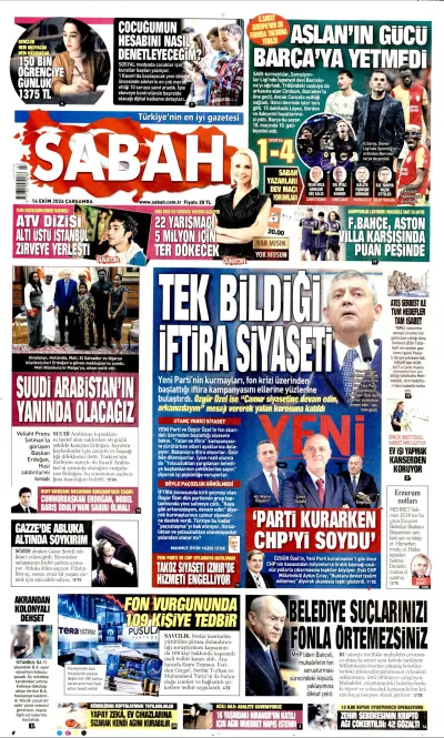 Sabah manşeti