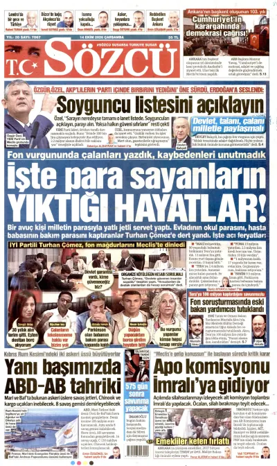 Sözcü manşeti