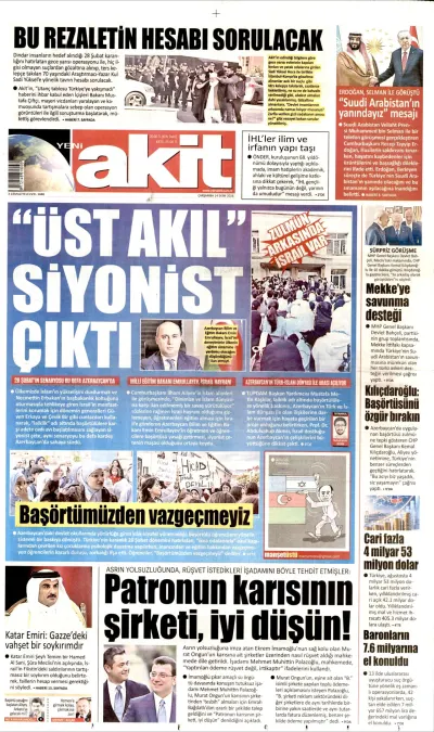 Yeni Akit manşeti
