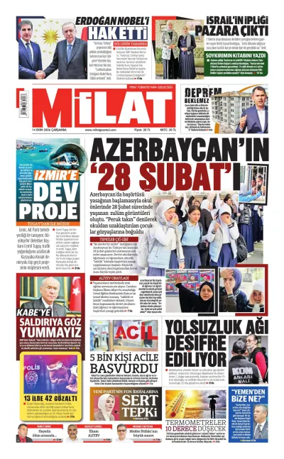 Milat manşeti
