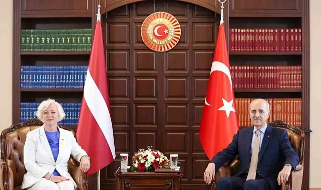 TBMM Başkanı Kurtulmuş, Letonya Parlamentosu Başkanı Mieria ile görüştü
